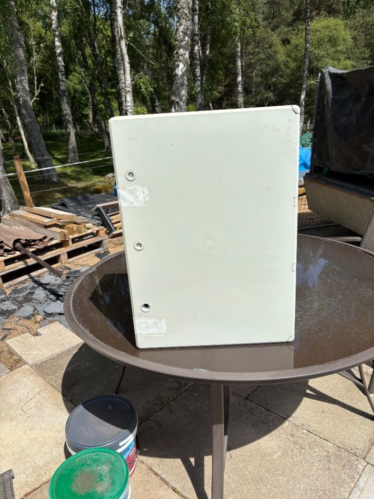 Large electrical meter box and hockey stick conduit 