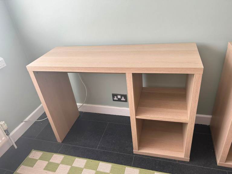 IKEA KALLAX Desk Unit - Light Wood Finish