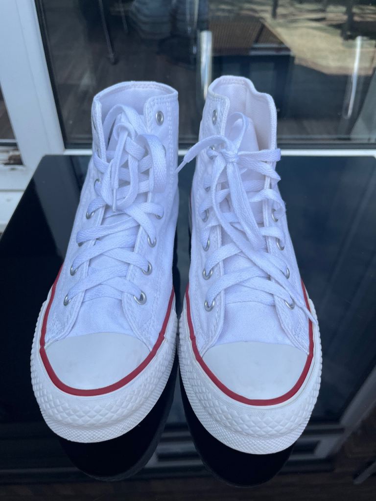 White converse high tops 