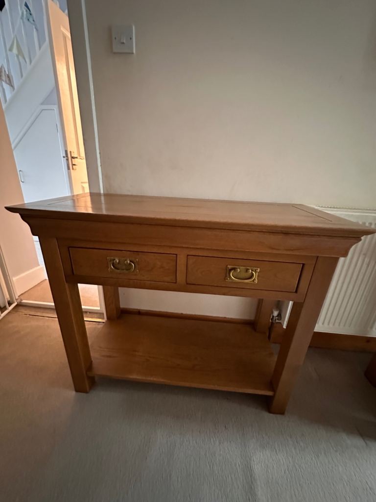 Oak console table