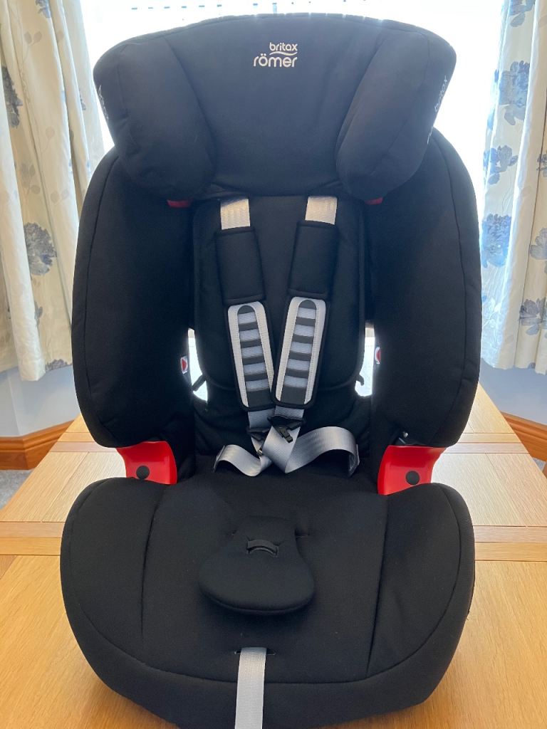 Reduced Britax Evolva 1-2-3 Plus Child Car Seat – Black Fabric, Almost New Condition