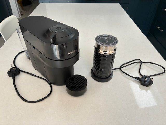 Nespresso Vertuo Pop coffee machine and Aeroccino milk frother