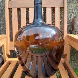 Large Antique Brown (french) Carboy Demijohn Bottle