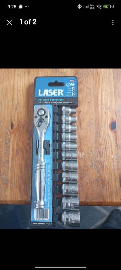 Laser Tools 4111 All drive Socket Set 3/8"D 12pc - Spline/Torx/Metric/Imperial Multi Use Sockets
