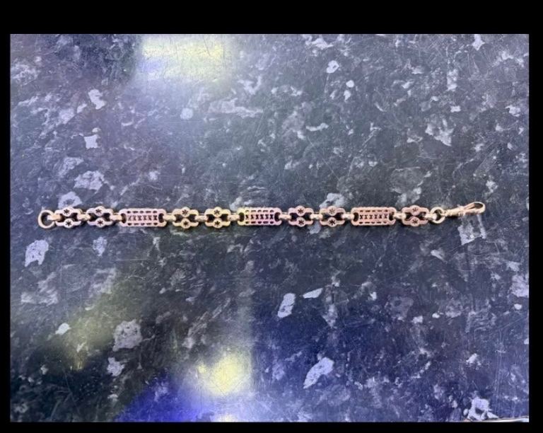 9ct Rose Gold Stars and Bars Bracelet 8.0" 20.22g 