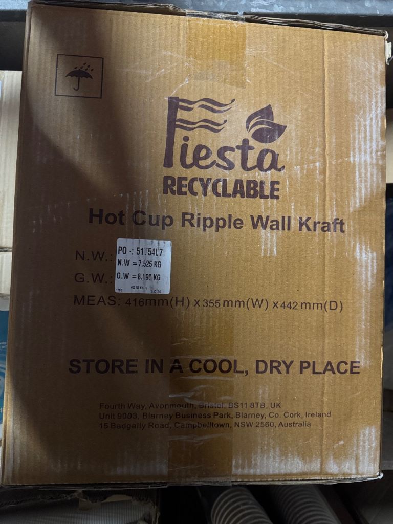 Disposable Fiesta Brand Coffee cups 12oz