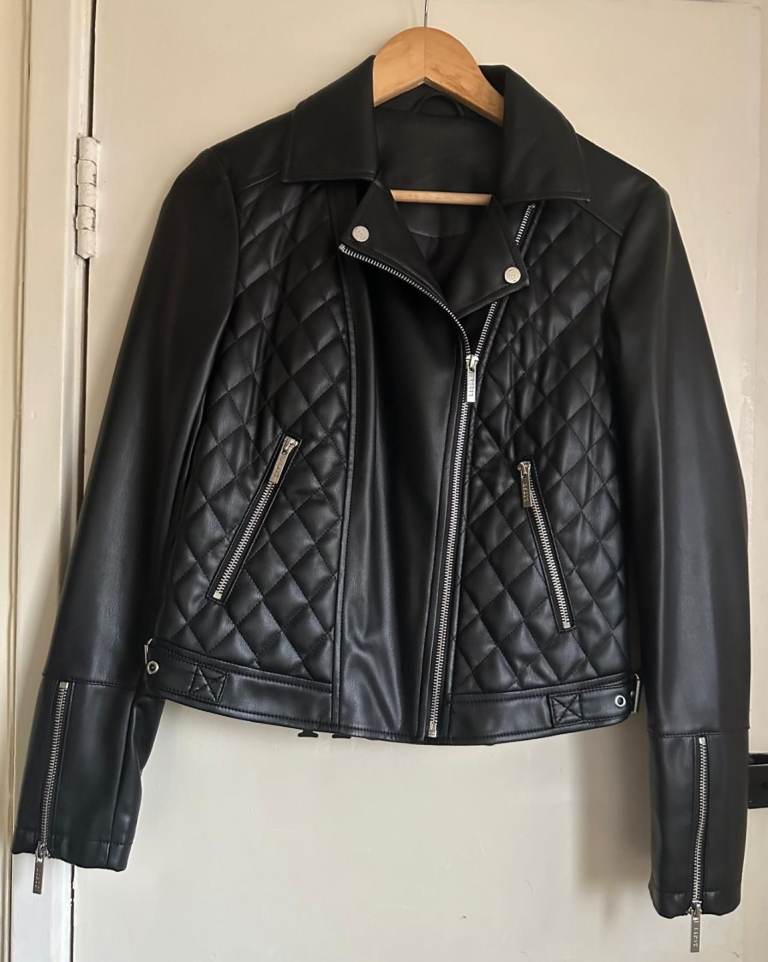 image for New Lipsy Women's Black Faux Leather Jacket - size 8