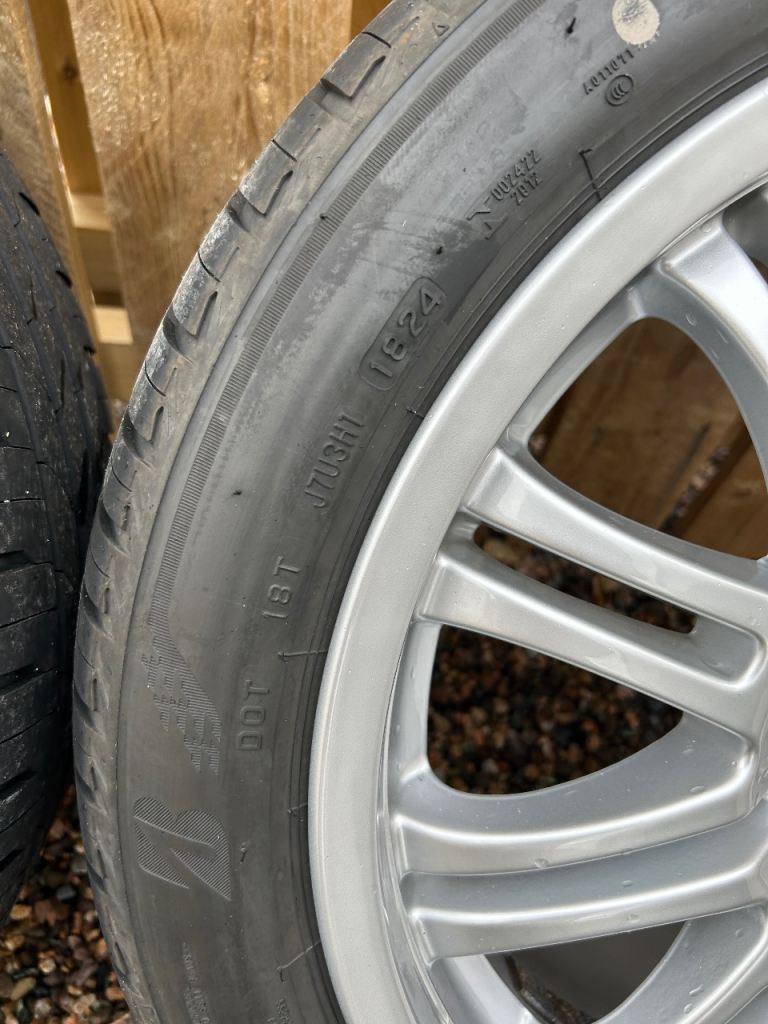 BMW E46 OEM M3 alloys wheels new Bridgestone tyres