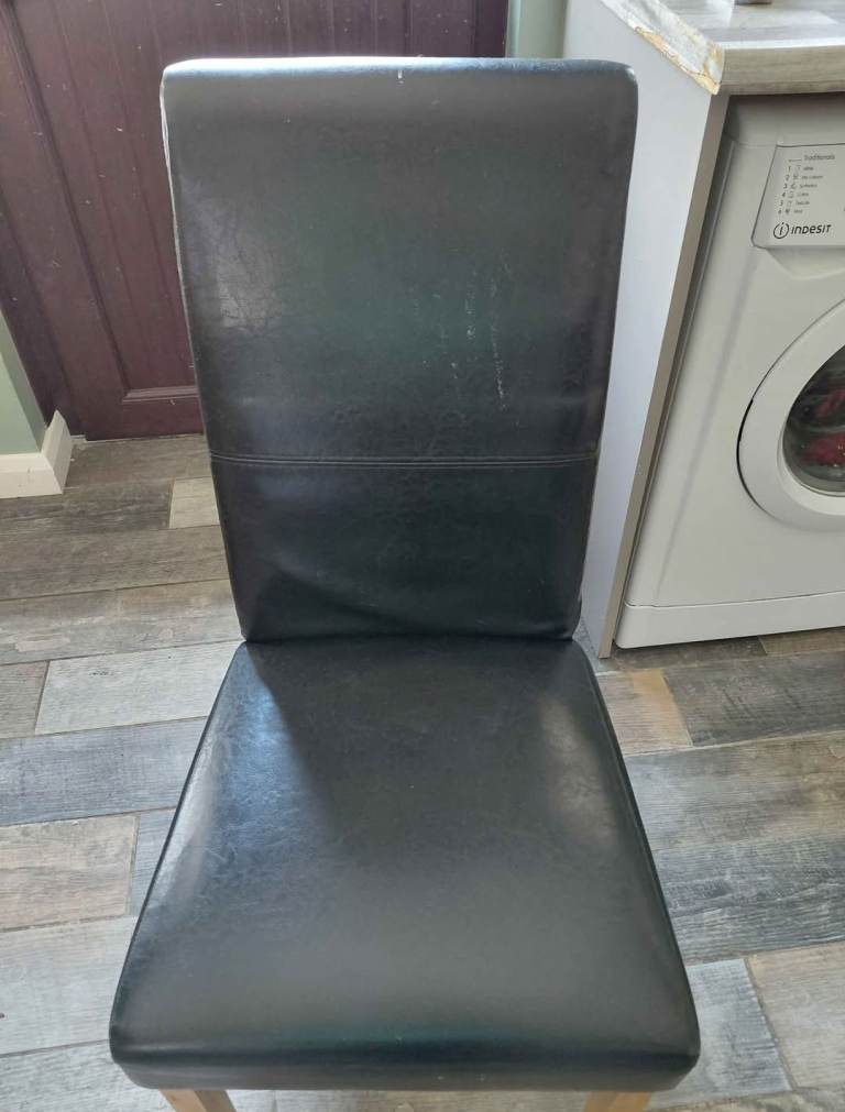 Dining chairs with covers and cushions