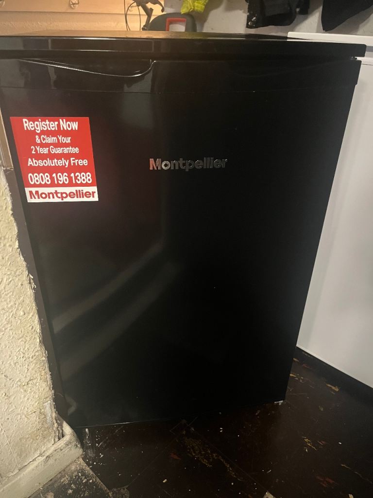 Montpellier Mini Fridge Freezer - Black, Good Condition