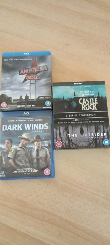 American Gods, Dark Winds & Castle Rock / The Outsider. Blu ray. Brand new.