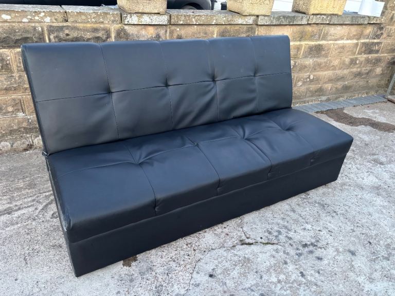 Faux Leather 3 Seater Sofa Bed 