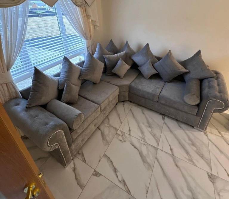 Stylish Olympia Grey New Corner Sofas - Fast Delivery 
