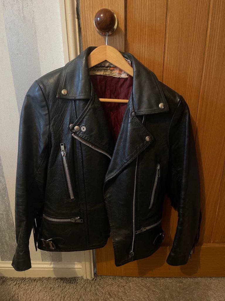 1970’s Wolf Leather Fringed Bikers Jacket 