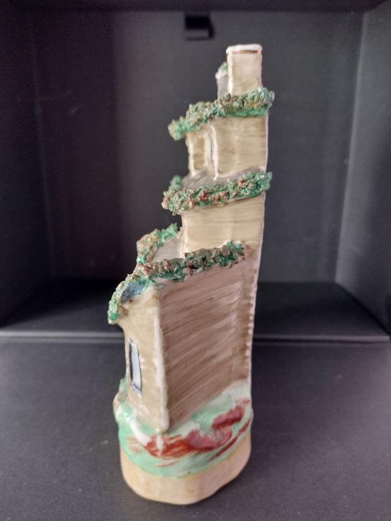 Antique Ceramic Staffordshire Victorian Flat-Back House, in good condition!