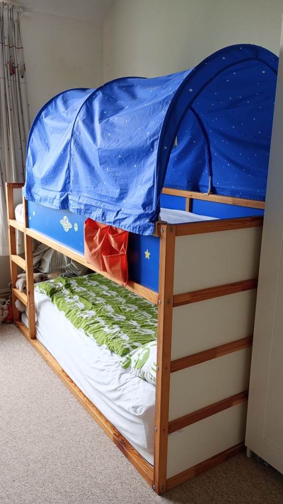  IKEA KURA 90x200 cm Reversible bed Blue/White – Good Condition