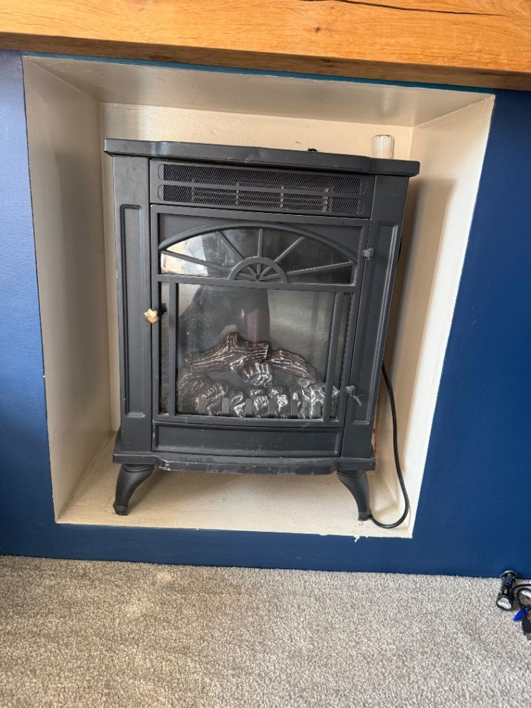 Electric heater fire.  