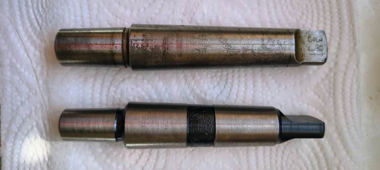 Jacobs Drill chuck arbors – 3MT x 3JT (used) and 3MT x 6JT (as new).  