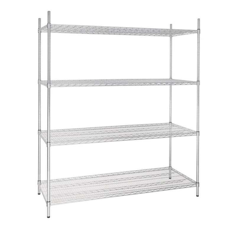 Galvanised Zinc 4 Tier Wire Shelving Kit 1525x610mm