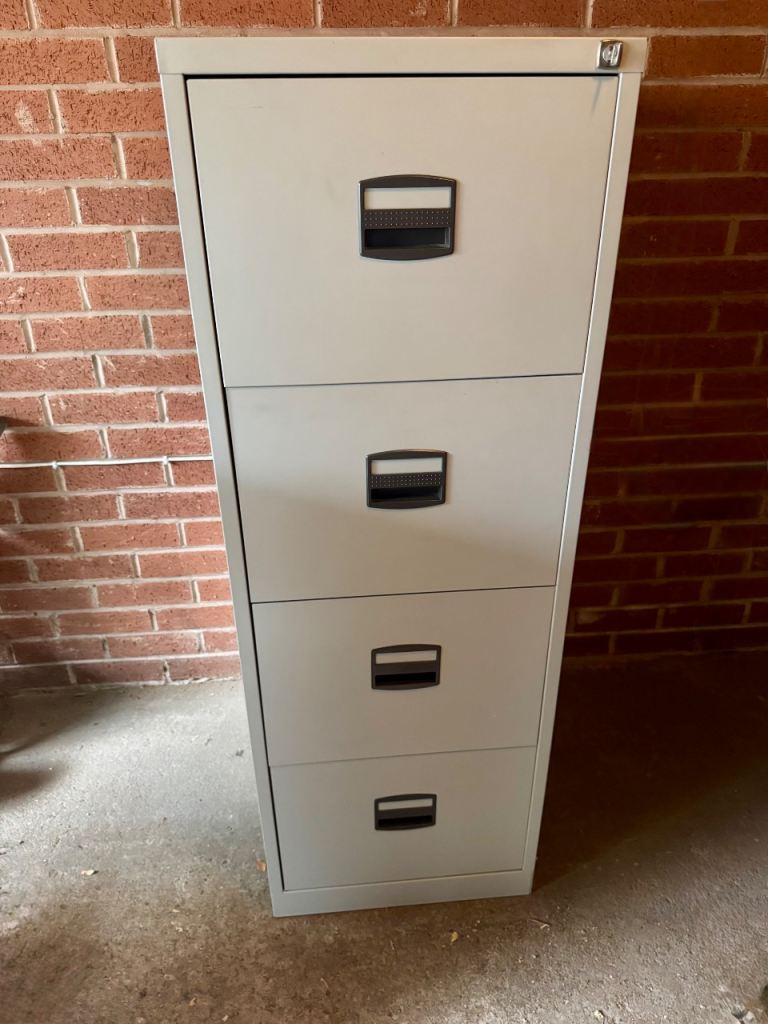 4 Drawer Lockable Steel Filing Cabinet | A4 & Foolscap | Office Storage Cabinet with Key