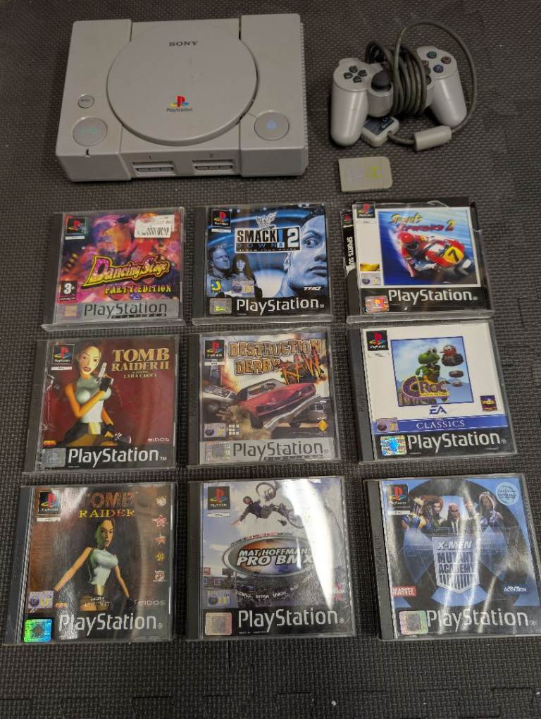 Sony PlayStation PS1 Console Bundle with 18 Games