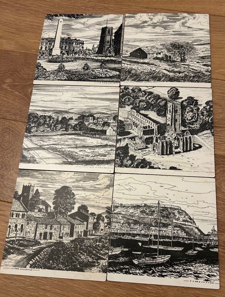 Table mats with John Minton prints 