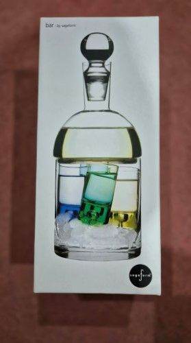 Sagaform Bar Glass Decanter with Shot Glass - New in Box