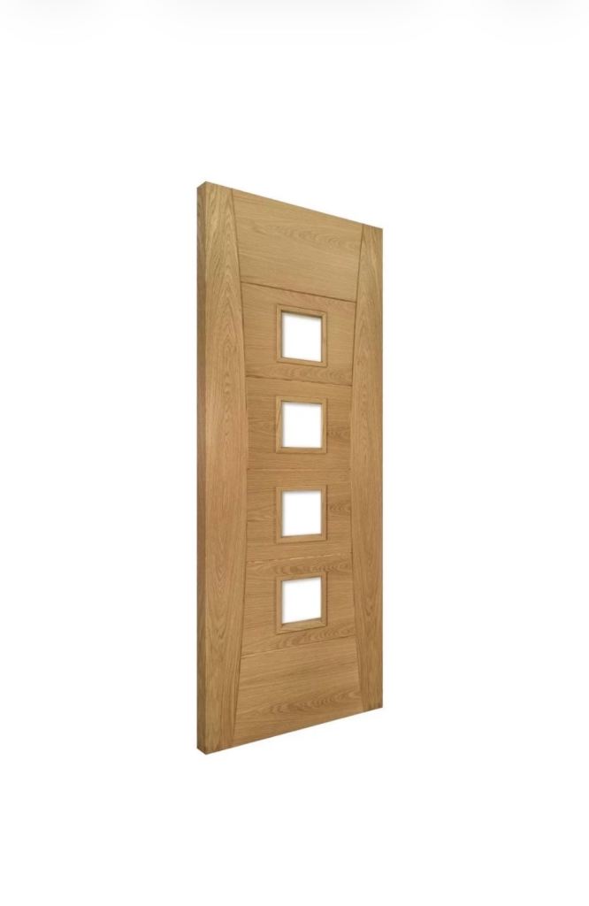 Pamplona prefinished oak glazed fire door 686x1981x45mm
