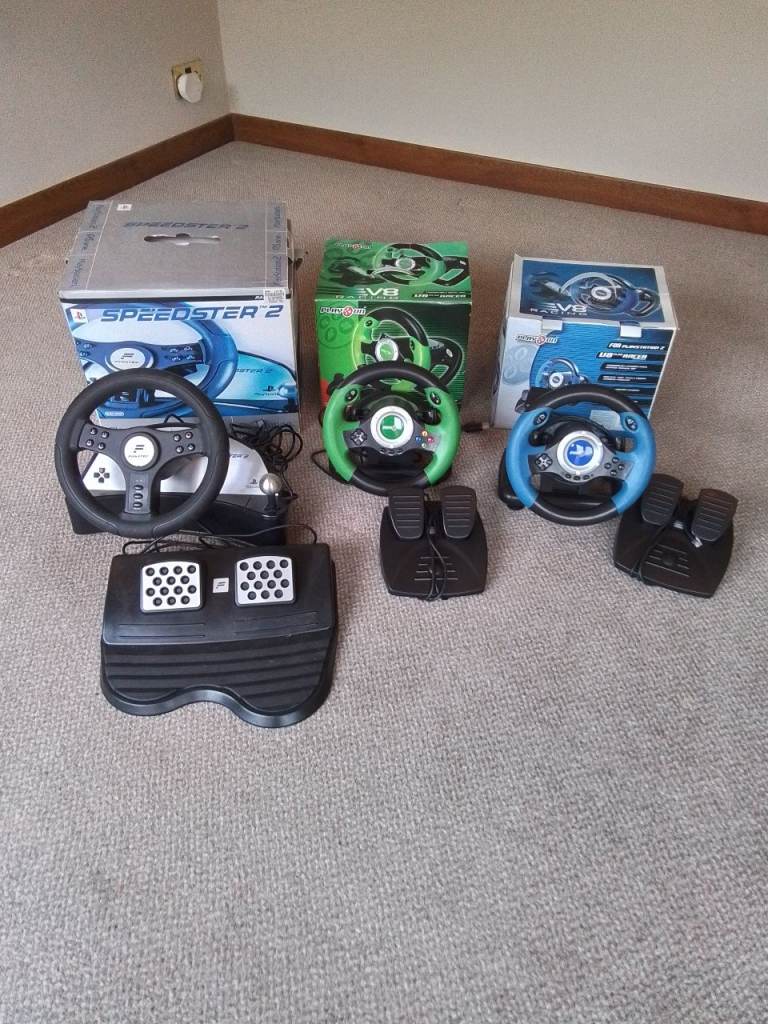 3 x Racing Wheels and Pedals for Gaming Consoles