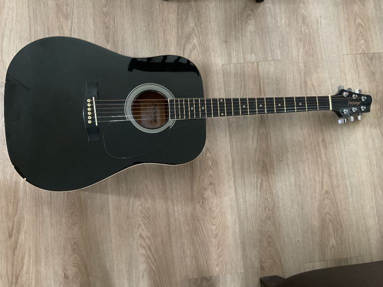 Performer Black Acoustic Guitar – Steel String, Good Sound