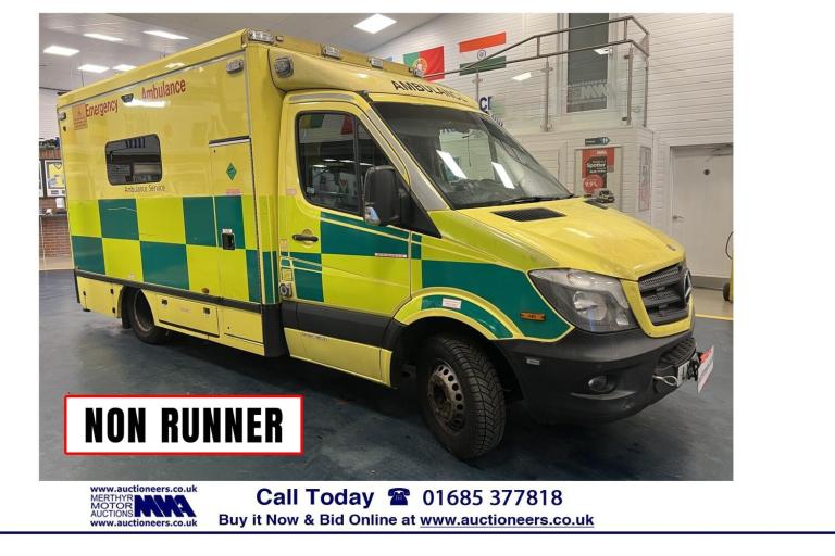 2015 Mercedes-Benz Sprinter 3.0CDI 190PS AUTO AMBULANCE C/W STRETCHER LIFT *** NON RUNNER *** ---...