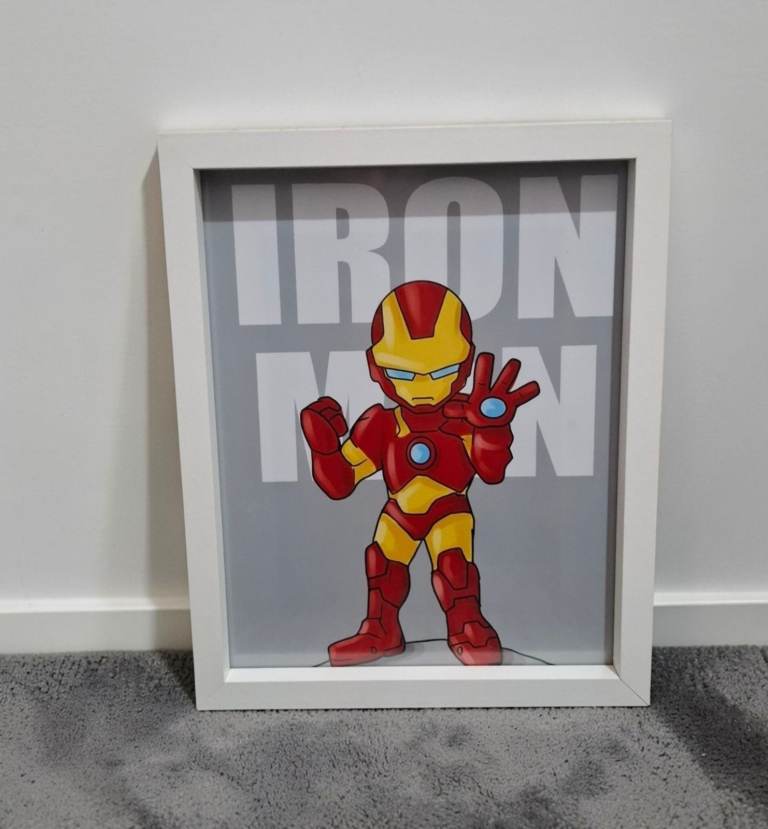 Animated Iron Man Cartoon Picture Frame (LOCAL DELIVERY AVAILABLE)