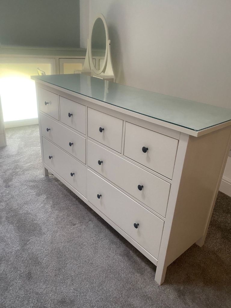 IKEA Hemnes chest of 8 drawers, white stain, 160x96 cm