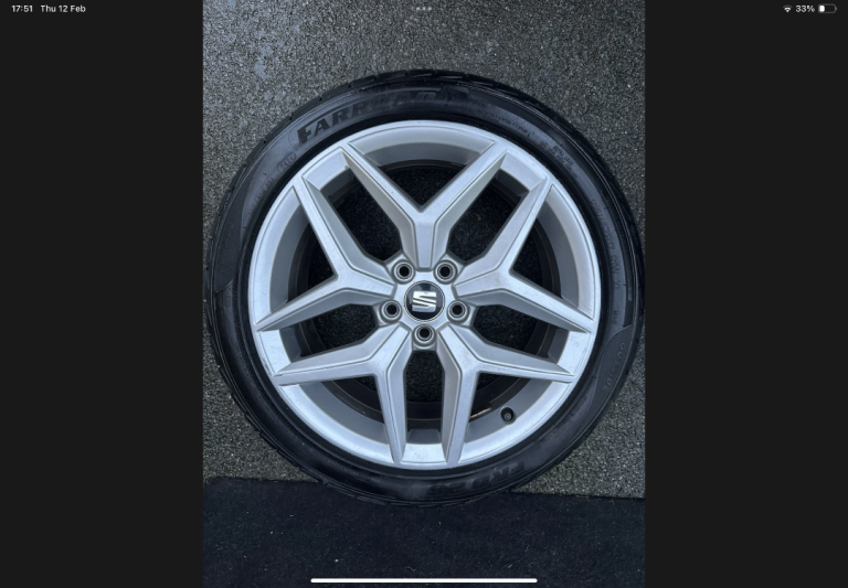 4 x SEAT Ibiza TSI 17” Diamond Cut Grey Alloy Wheel With Tyre 7J ET51 215/45 R17 OEM