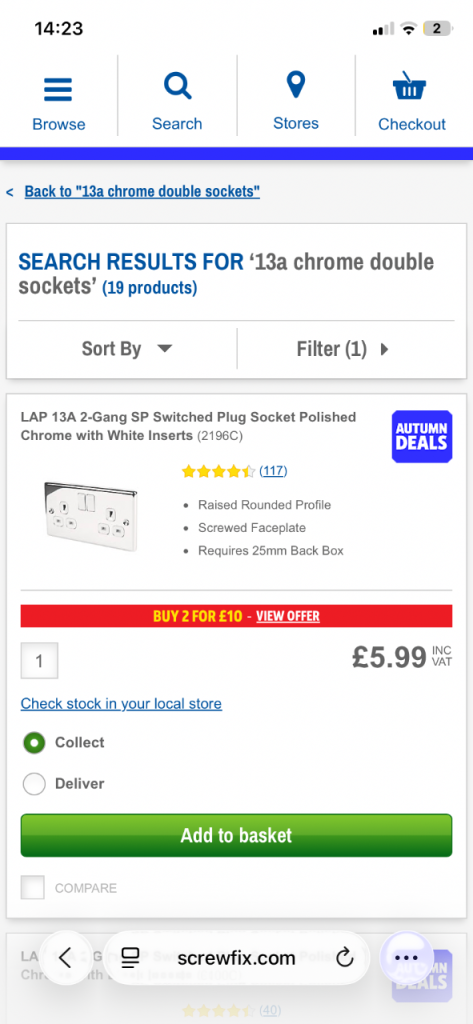 Brand new chrome double sockets