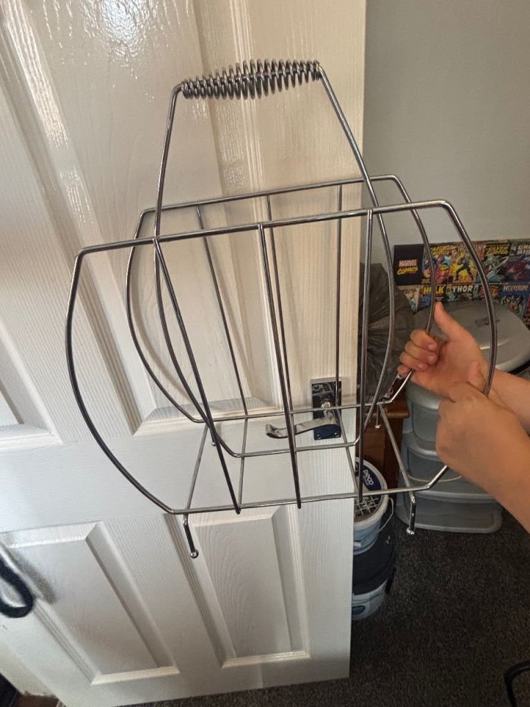 Chrome Magazine Rack / Log Holder – Good Condition
