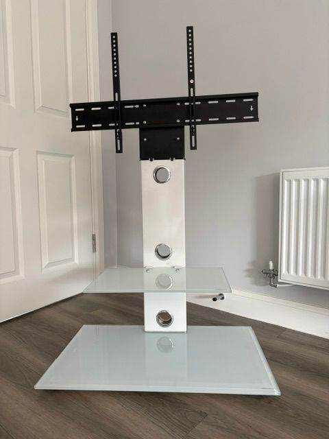 AVF Column Mount TV Stand up to 65 Inch - white
