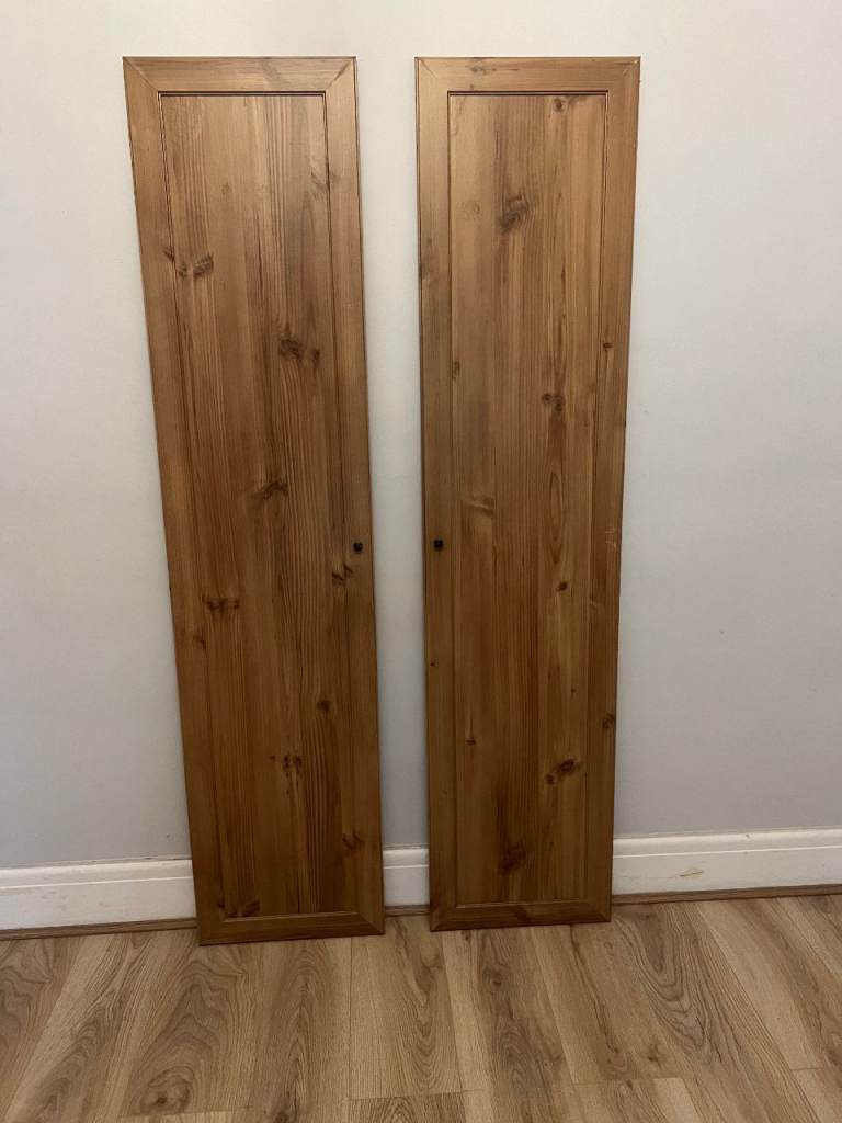2 Tall 172 cm Wardrobe / cupboard / cabinet wooden ply doors with knobs (can be used as shelf)