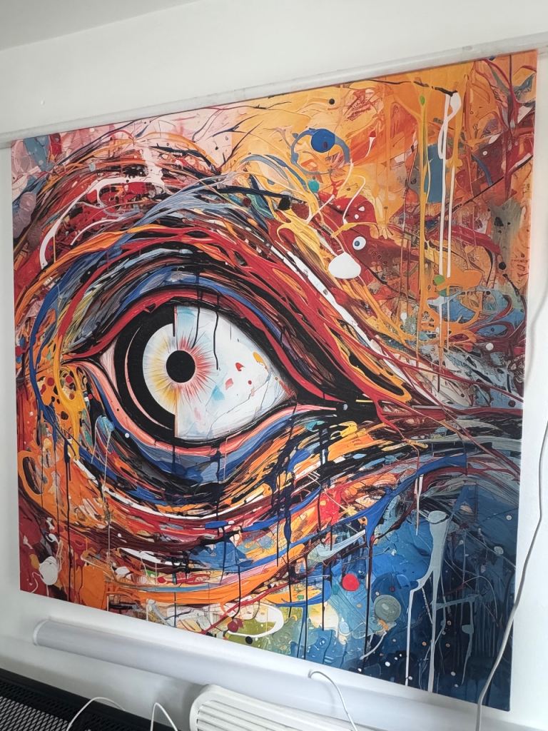 Large Eye Abstract Canvas Art Painting RRP £89 YouTube @ant_shotit 