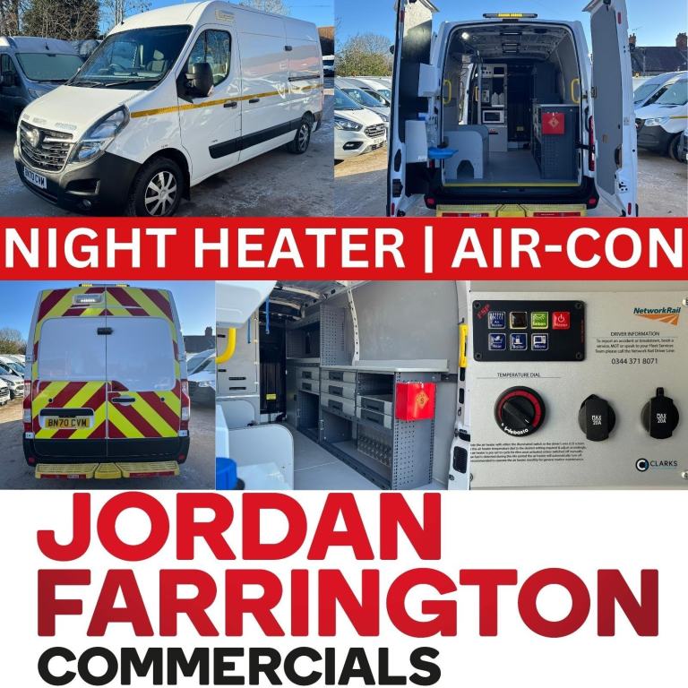 2020 70 reg VAUXHALL MOVANO L2H2 WORKSHOP / WELFARE VAN EURO 6 *EX NETWORK RAIL*