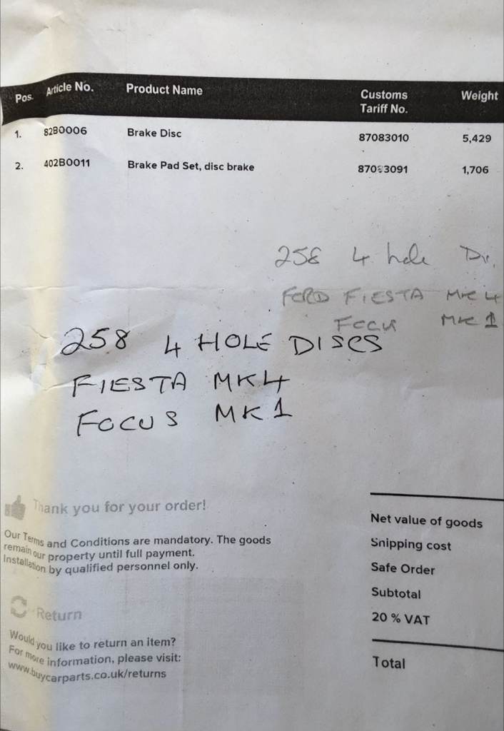 Ford discs & pads