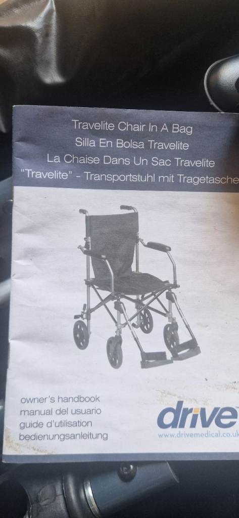 Drive Travelite Chair in a Bag Wheelchair - As Good As New