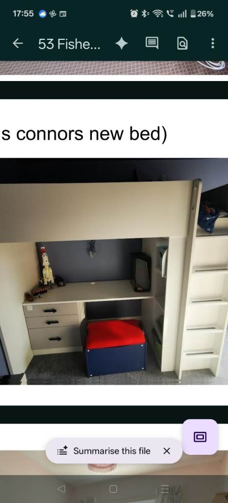IKEA SMÅSTAD High Sleeper Bed with Desk & Shelves