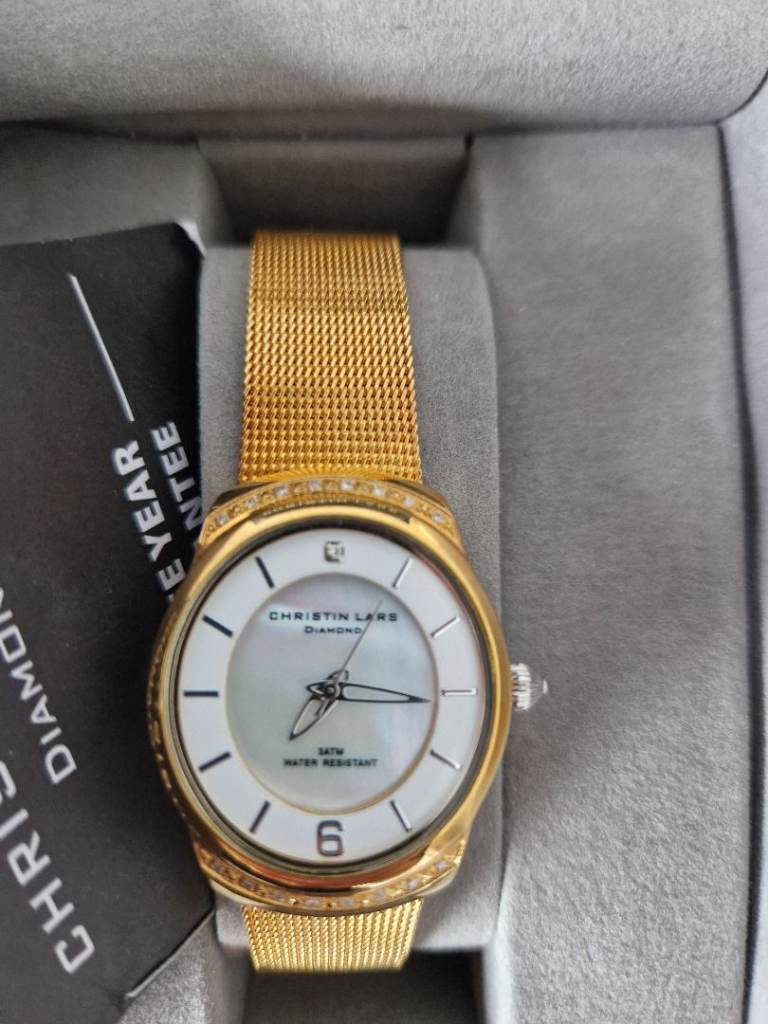 Christin Lars Diamond Gold Plated Watch – As Good As New