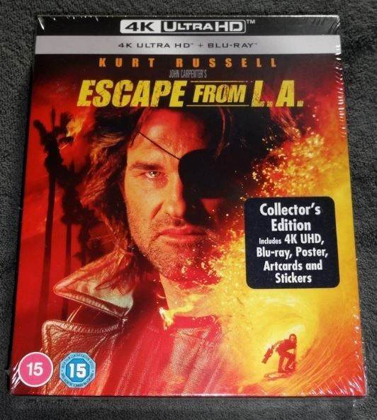 John Carpenter's Escape From L.A. 4K Ultra HD Limited Edition + blu ray