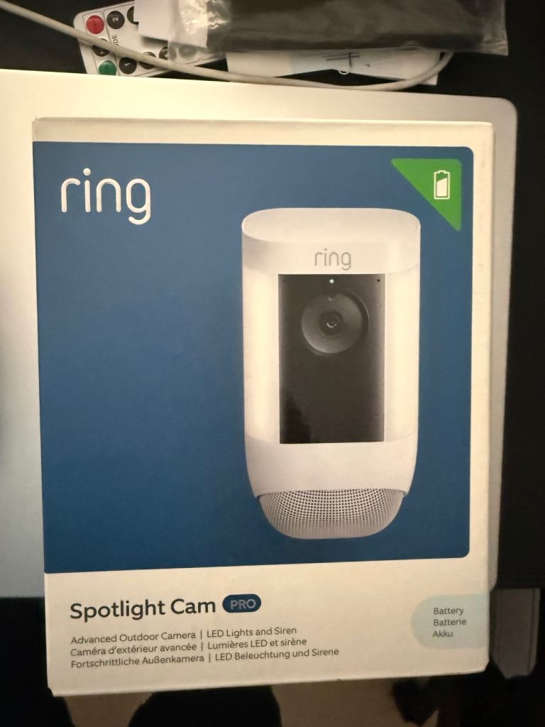 RING SPOTLIGHT PRO AND SOLAR PANEL BRAND NEW UNOPEND
