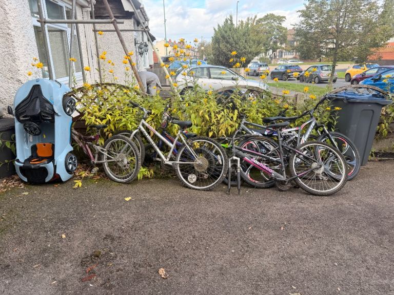 Toy electric car worth £150 and old bikes