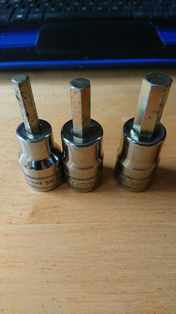 2  Genuine SNAP-ON HEX DRIVE SOCKETS