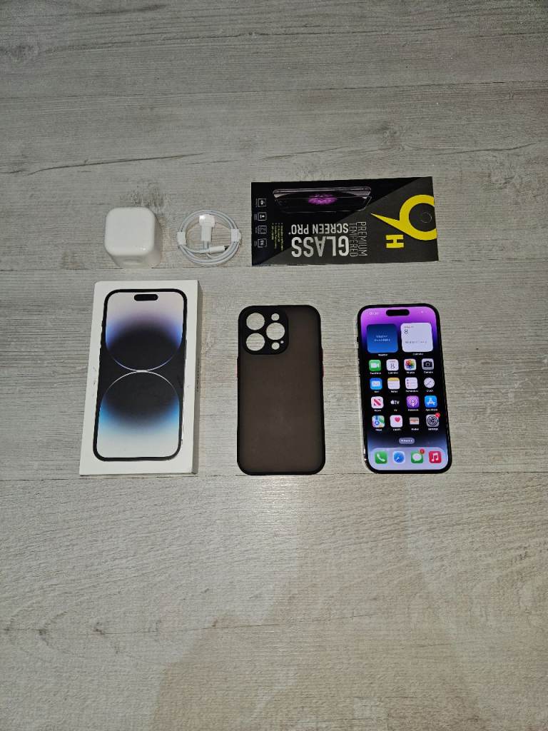 image for Iphone 14 Pro 5G Bundle 256GB Unlocked Purple Warranty I Phone 