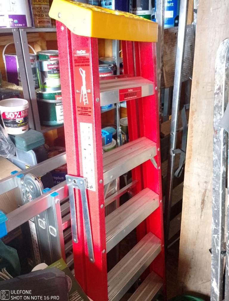 Sturdy Red Step Ladder – Good Condition
